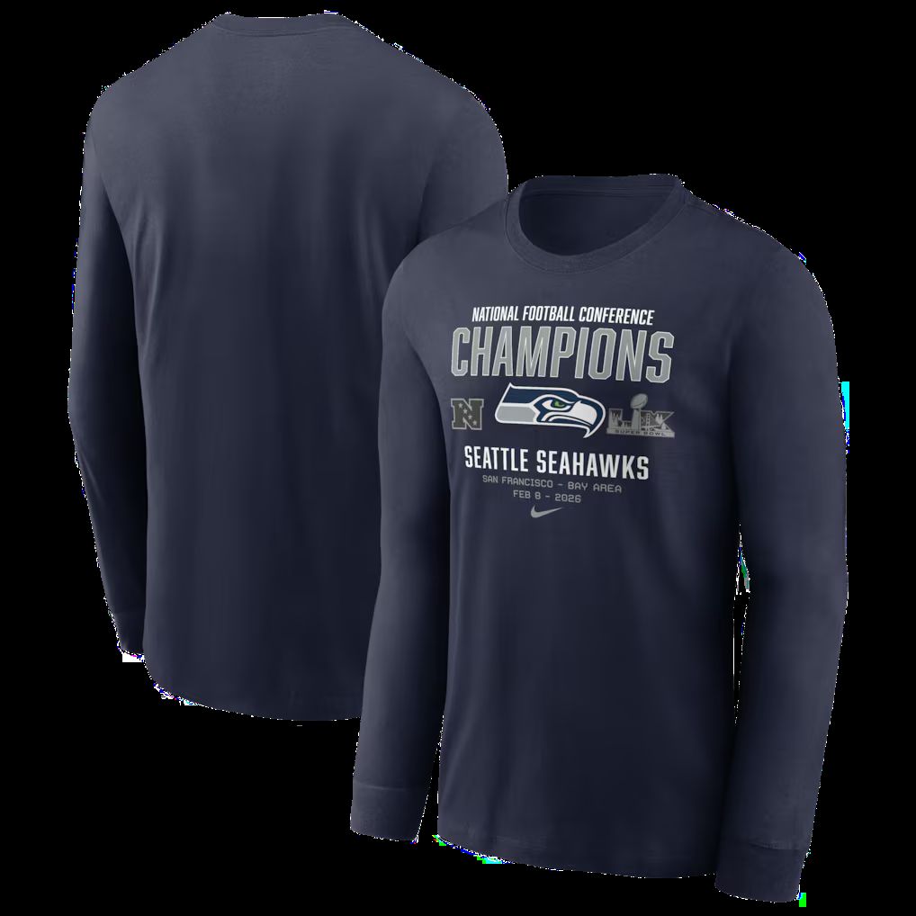 Men 2026 Nike NFL Seattle Seahawks  long sleeved T-shirt black 013->->Sports Accessory